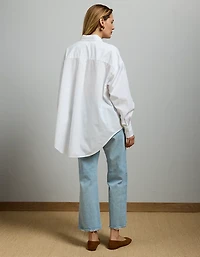 Chemisier petit ami en popeline surdimensionné haute de gamme AE77