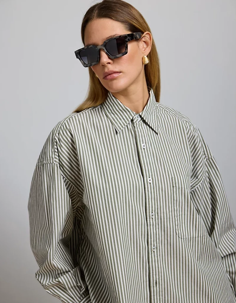 AE77 Premium Oversized Poplin Boyfriend Shirt