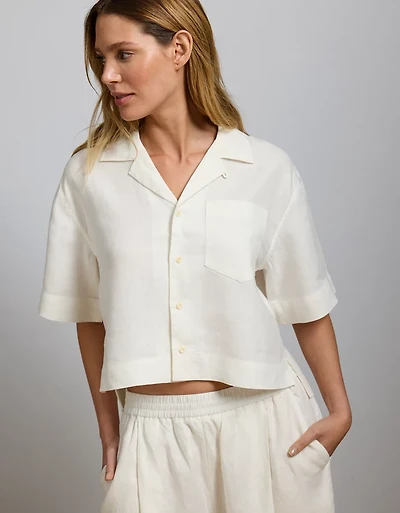 Chemise campeur en lin haut de gamme AE77
