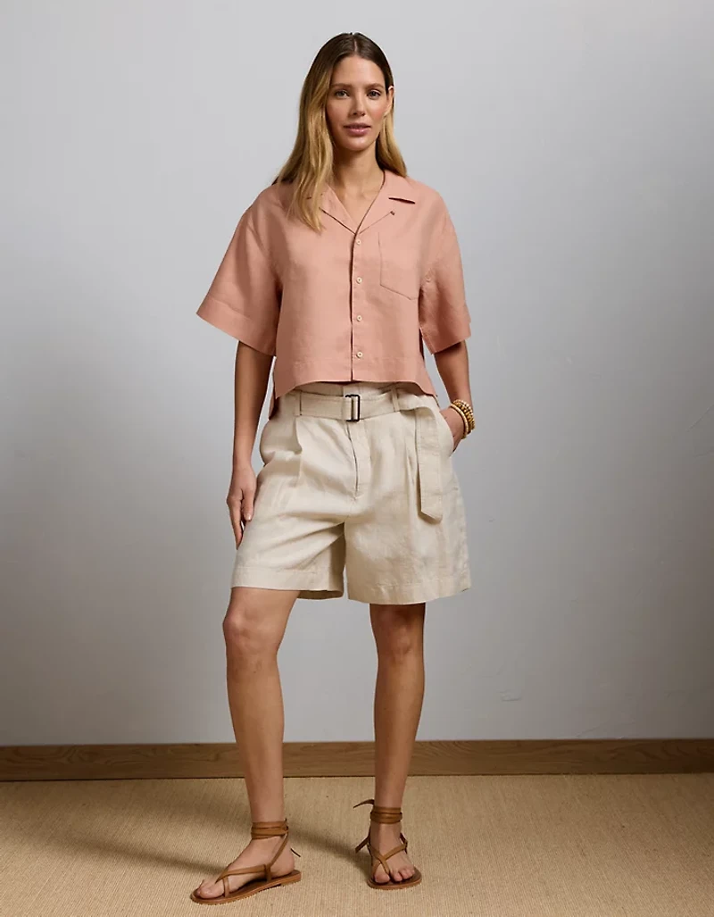 AE77 Premium Linen Camp Shirt