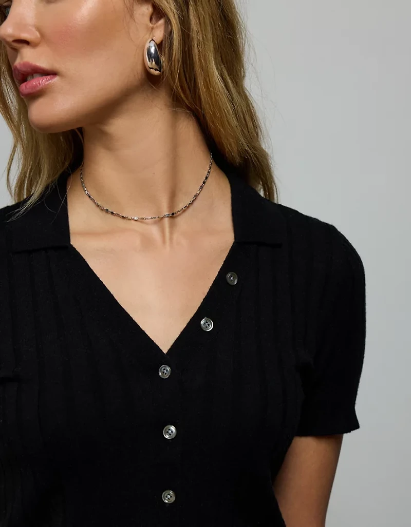 Polo en mélange laine et soie haut de gamme AE77