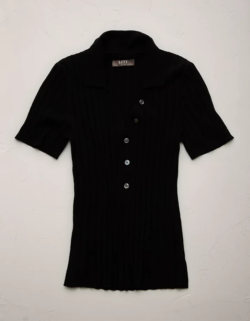 Polo en mélange laine et soie haut de gamme AE77