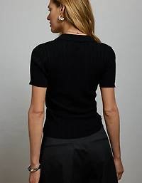 Polo en mélange laine et soie haut de gamme AE77