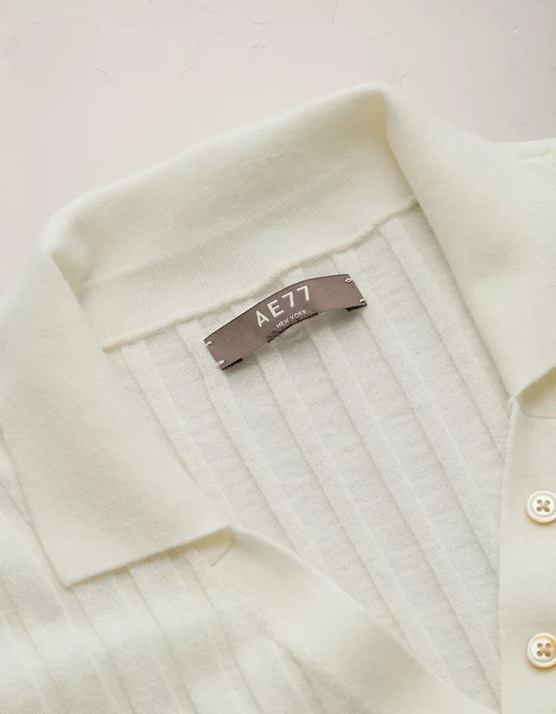 Polo en mélange laine et soie haut de gamme AE77