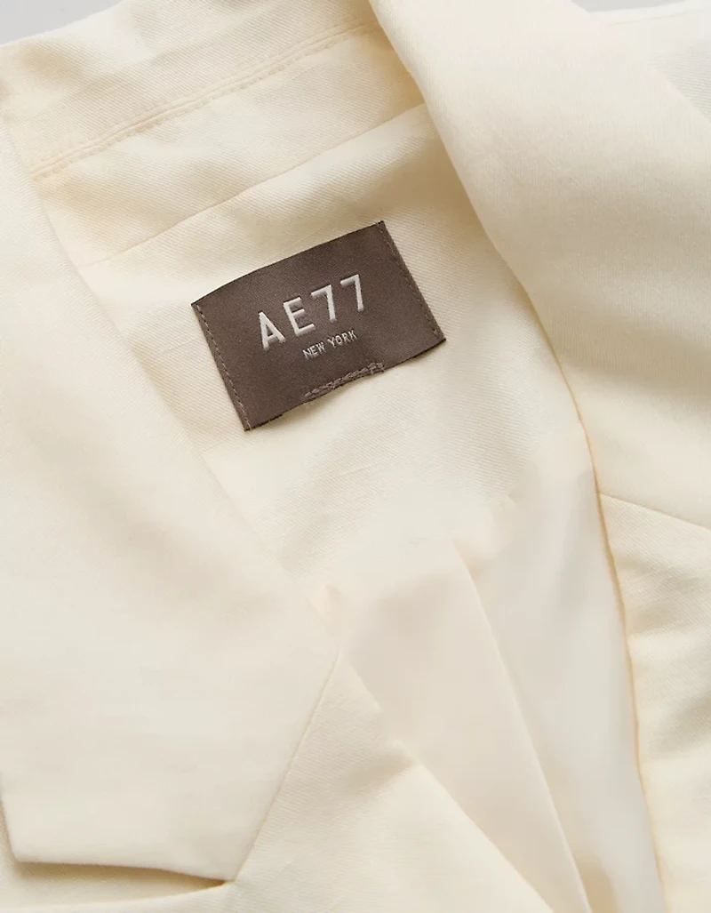 Blazer croisé en mélange de lin et soie haut gamme AE77