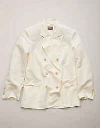 Blazer croisé en mélange de lin et soie haut gamme AE77