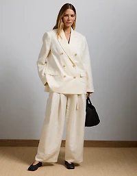 Blazer croisé en mélange de lin et soie haut gamme AE77