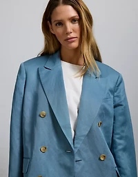 AE77 Premium Linen-Silk Blend Double-Breasted Blazer