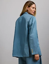 AE77 Premium Linen-Silk Blend Double-Breasted Blazer