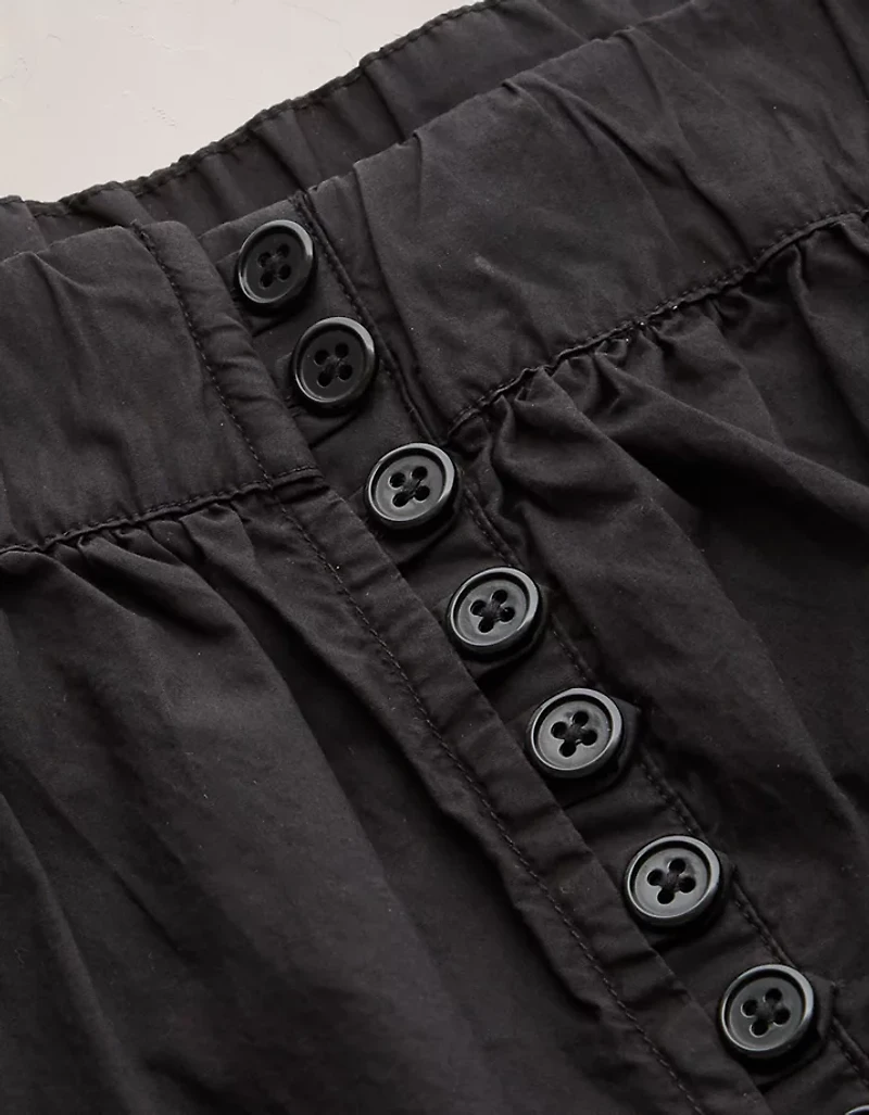 AE77 Premium Wide-Leg Cropped Poplin Jumpsuit