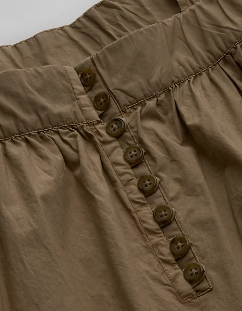 AE77 Premium Wide-Leg Cropped Poplin Jumpsuit