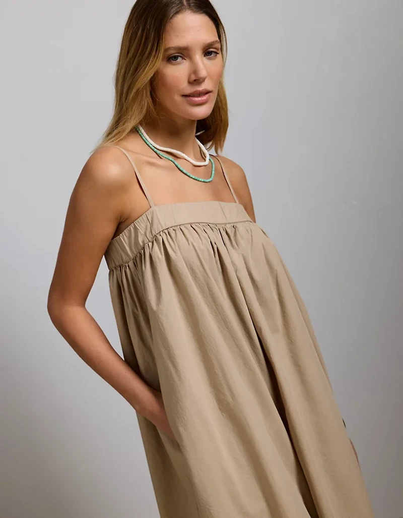 AE77 Premium Wide-Leg Cropped Poplin Jumpsuit