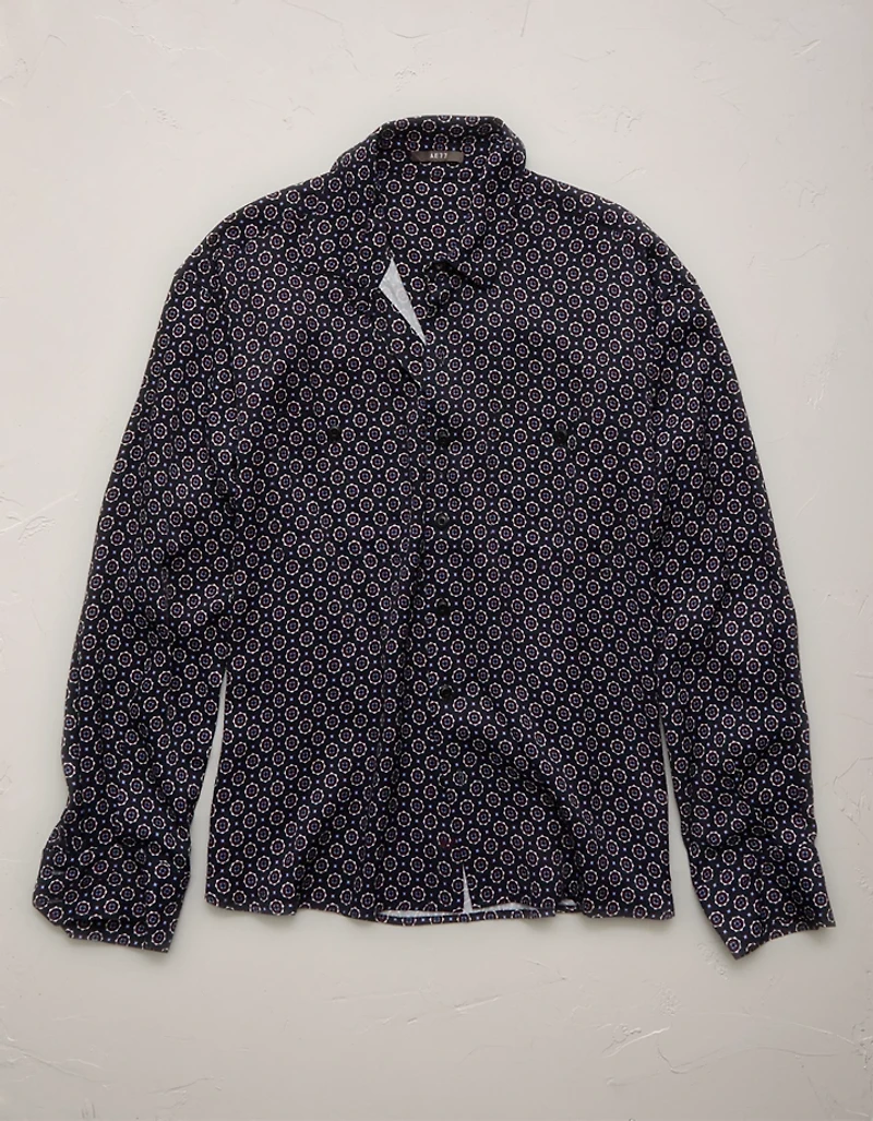 AE77 Relaxed Button-Up Printed Shirt