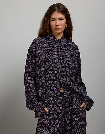 AE77 Relaxed Button-Up Printed Shirt