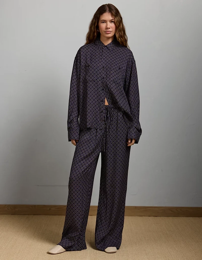 Chemise boutonnée à imprimé décontracté AE77