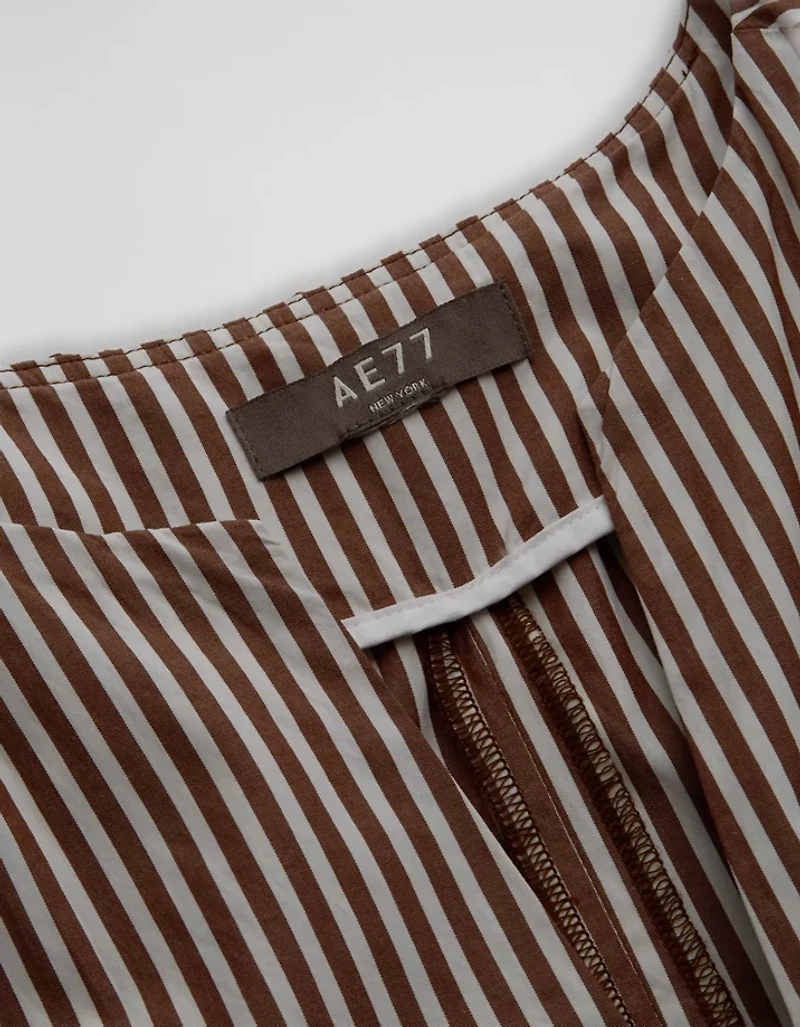 AE77 Premium Striped Poplin Maxi Dress