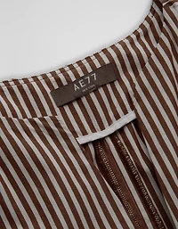 AE77 Premium Striped Poplin Maxi Dress