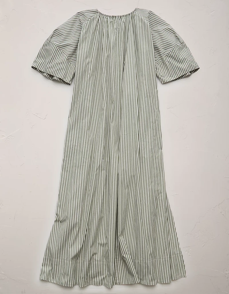 AE77 Premium Striped Poplin Maxi Dress