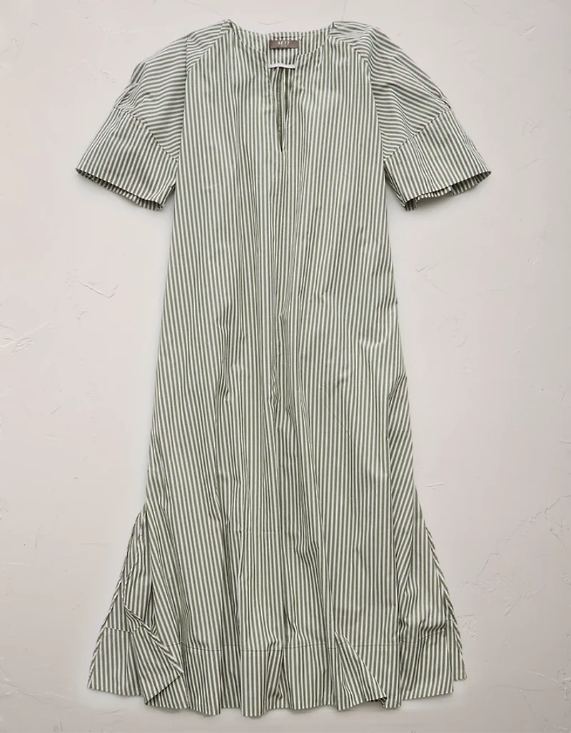 AE77 Premium Striped Poplin Maxi Dress