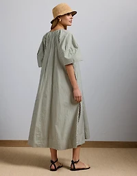 AE77 Premium Striped Poplin Maxi Dress