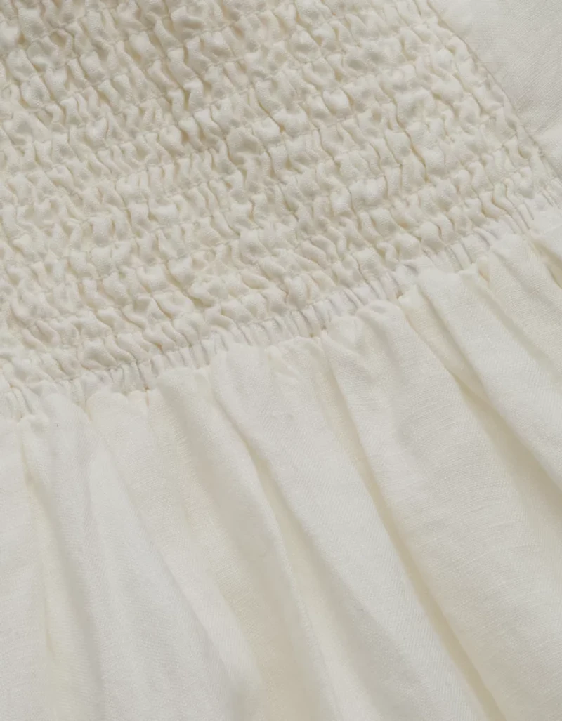 Robe mi-longue en lin sans bretelles haut de gamme AE77