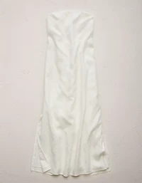 Robe mi-longue en lin sans bretelles haut de gamme AE77