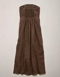 Robe mi-longue en lin sans bretelles haut de gamme AE77