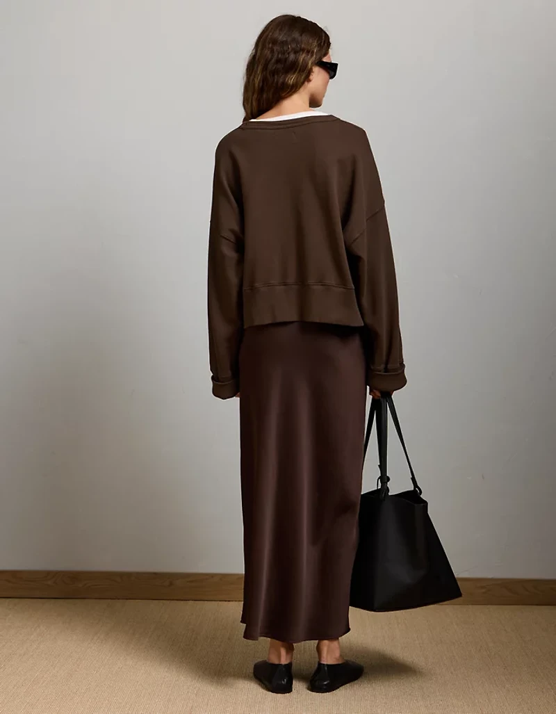 AE77 Premium Relaxed Cropped Sweatshirt