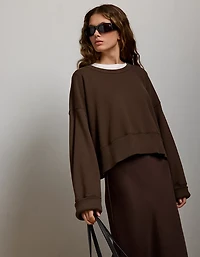 AE77 Premium Relaxed Cropped Sweatshirt