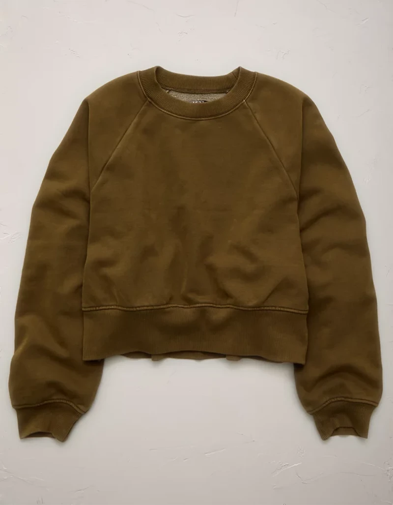 AE77 Premium Cropped Fleece Sweatshirt