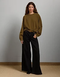 AE77 Premium Cropped Fleece Sweatshirt