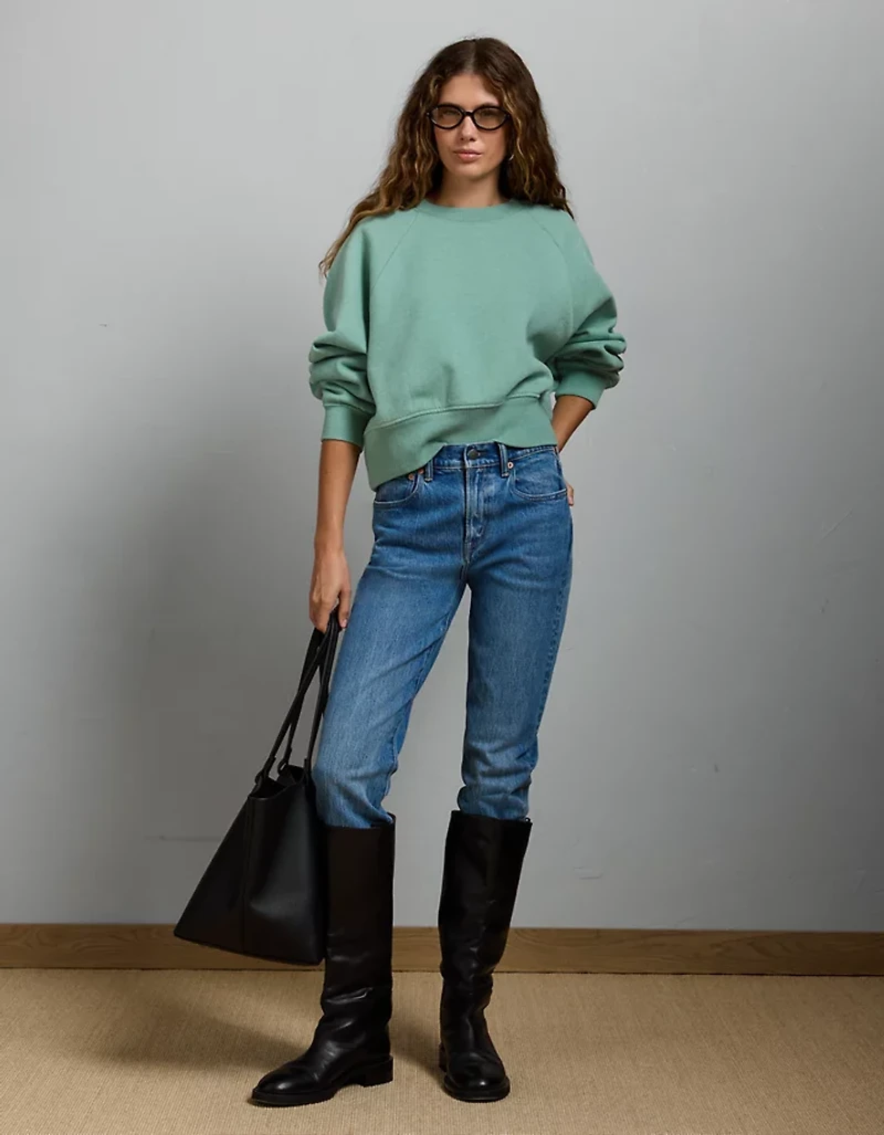 AE77 Premium Cropped Fleece Sweatshirt