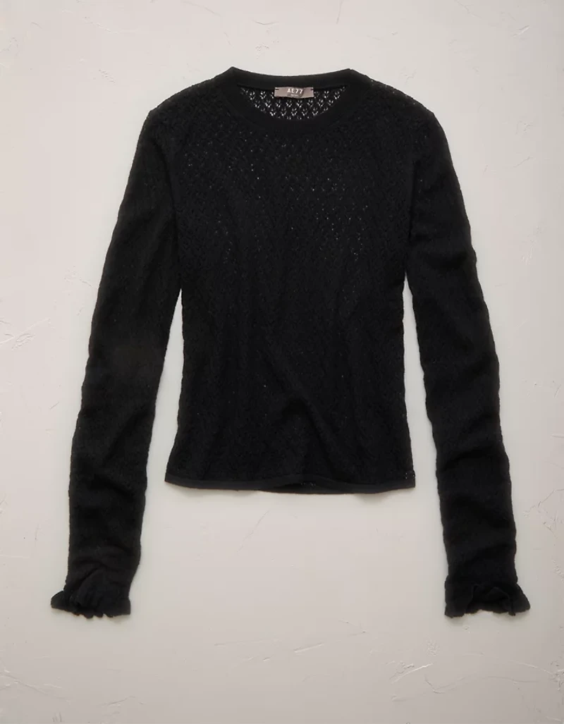 AE77 Pointelle Sweater