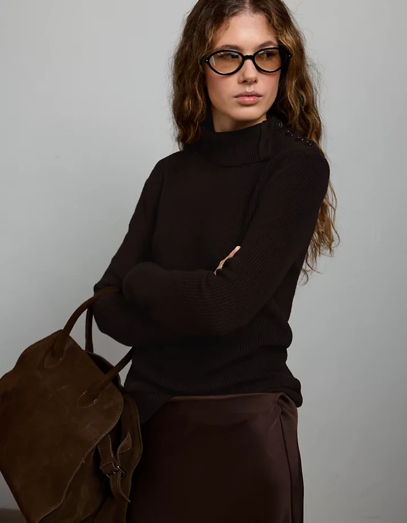 AE77 Premium Striped Shaker Stitch Sweater