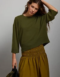 AE77 Premium Oversized Cashmere Sweater T-Shirt