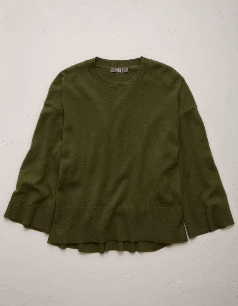 AE77 Premium Oversized Cashmere Sweater T-Shirt