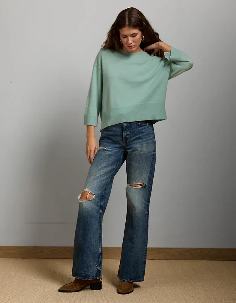 AE77 Premium Oversized Cashmere Sweater T-Shirt