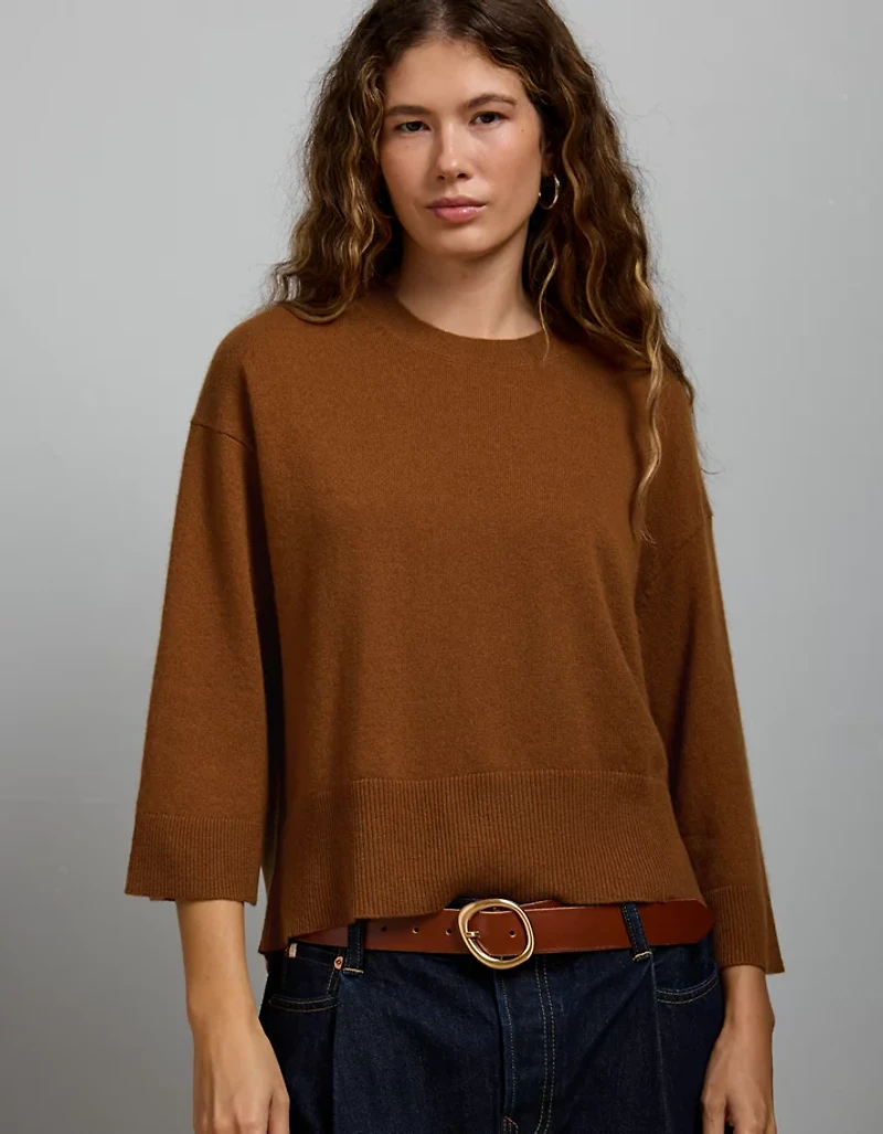 AE77 Premium Oversized Cashmere Sweater T-Shirt