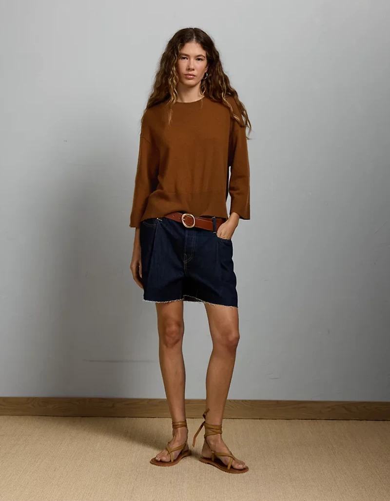 AE77 Premium Oversized Cashmere Sweater T-Shirt