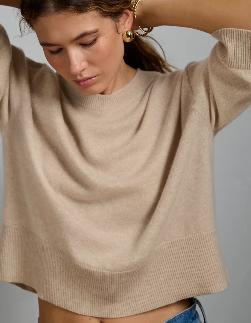 AE77 Premium Oversized Cashmere Sweater T-Shirt