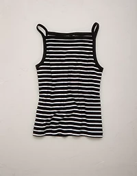 AE77 Striped Square Neck Tank Top