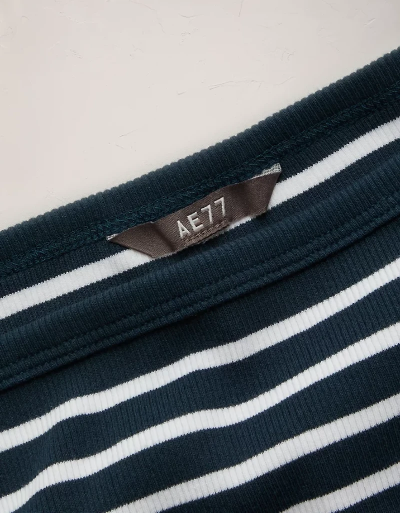 AE77 Striped Square Neck Tank Top