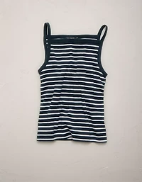 AE77 Striped Square Neck Tank Top