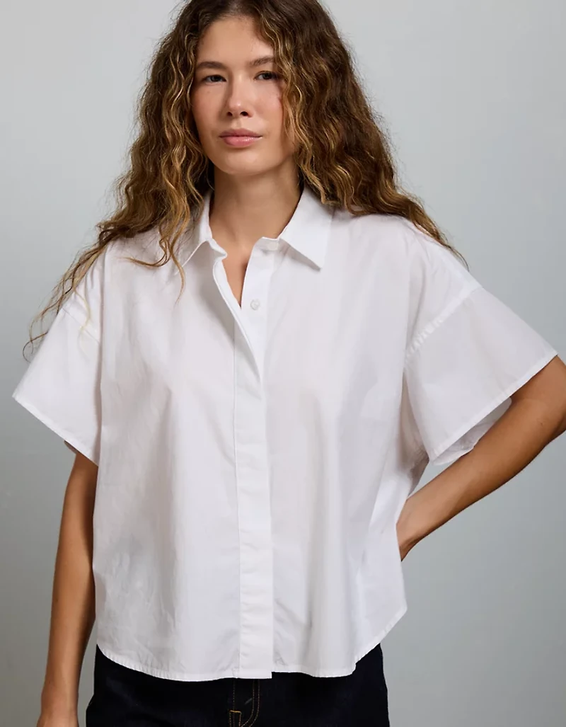 Chemise à manches courtes en popeline AE77