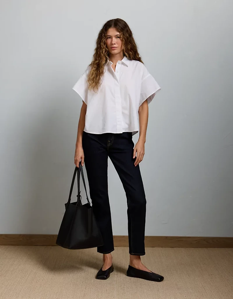 Chemise à manches courtes en popeline AE77