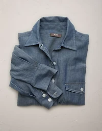 AE77 Oversized Denim Boyfriend Shirt