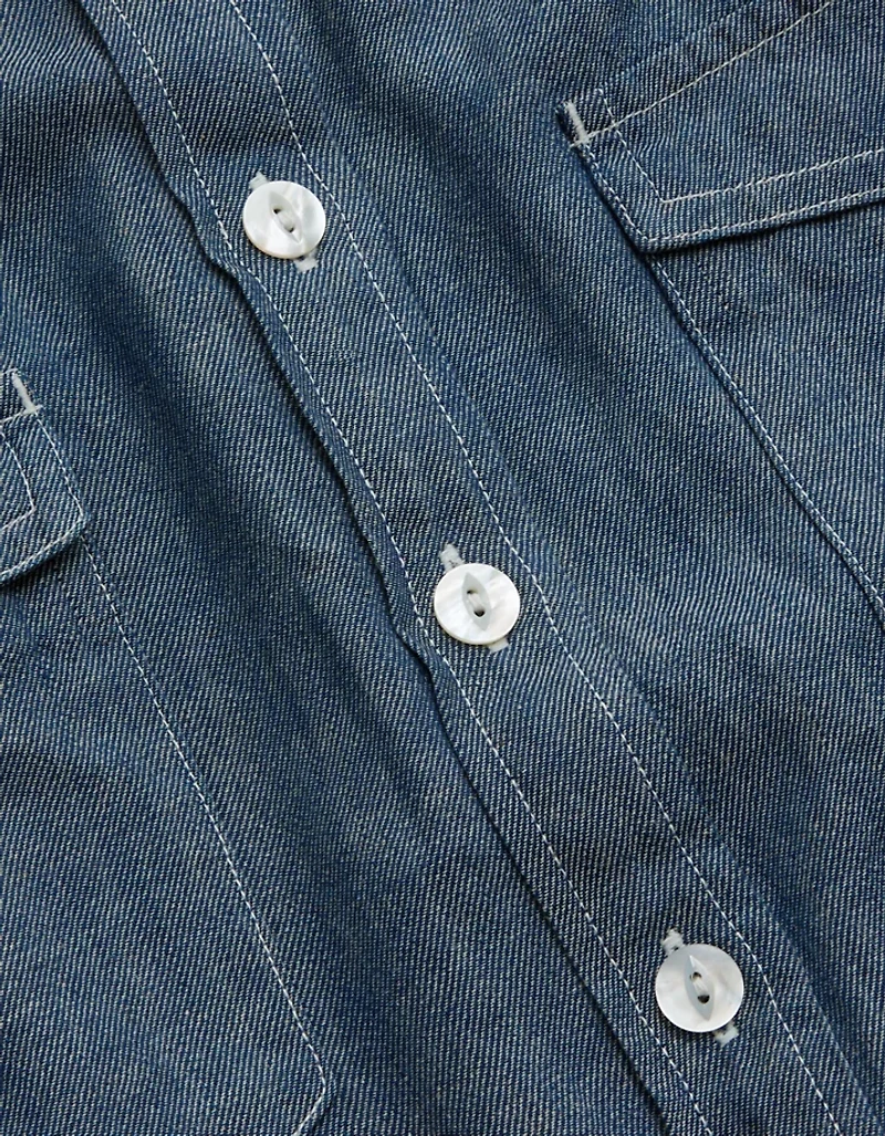 AE77 Oversized Denim Boyfriend Shirt