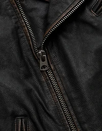 Veste en cuir surdimensionnée haut de gamme AE77