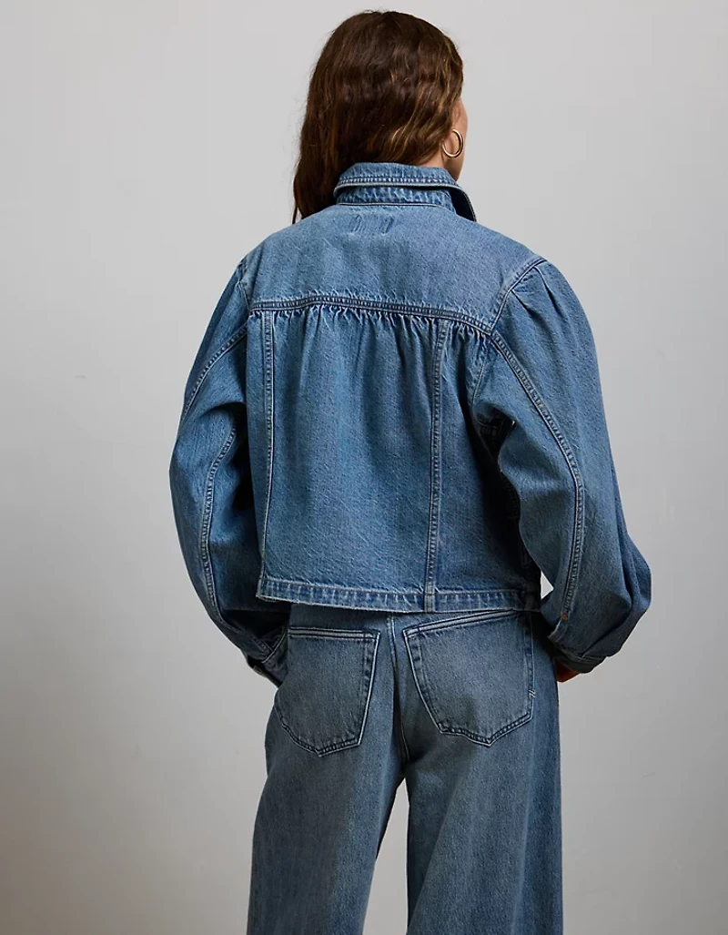 AE77 Premium Denim Cropped Jacket
