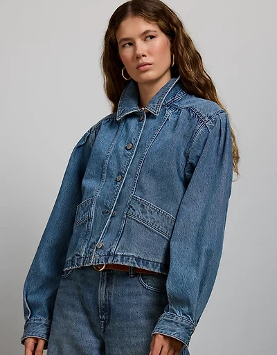 Veste courte en denim haut de gamme AE
